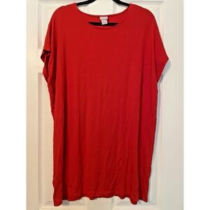 Chicos Travelers Red Sleeveless Top Size 3 XL (16) Spandex Rayon Tunic stretch
